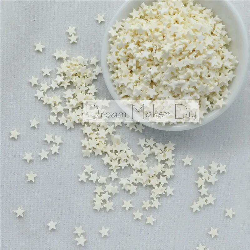 100g/lot Polymer Hot Clay Sprinkles Lovely Star Slices for Crafts Making, DIY Confetti