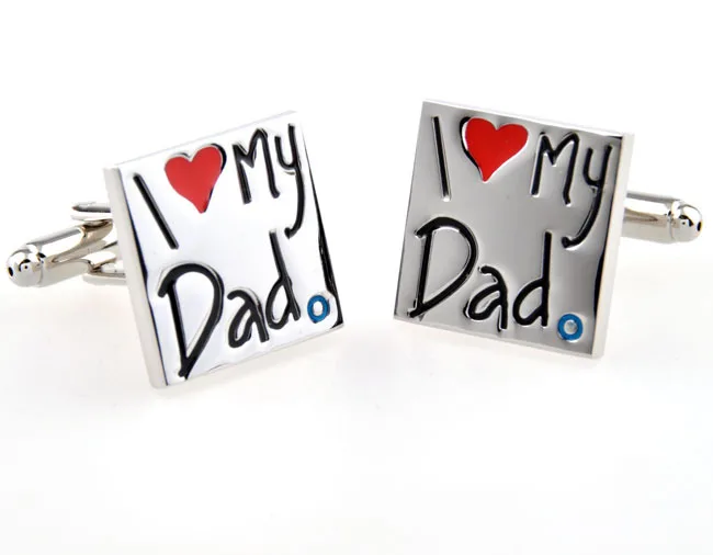 Lepton I Love My Dad أزرار أكمام مجنونة تعزيز هدية عيد الأب أزرار أكمام للرجال ، شحن مجاني