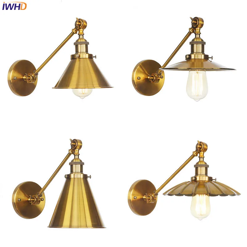 

IWHD Iron Loft Nordic Настенный светильник с регулируемым кронштейном Wandlamp Винтажные настенные светильники для домашней лестницы Светодиодный светильник с аппликацией Murale Светильник