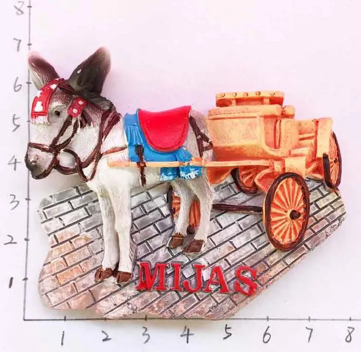 Minhas Stereo donkey Cart in Spain 3D Fridge Magnet Travel Souvenirs Home Decoration Refrigerator Magnetic Stickers
