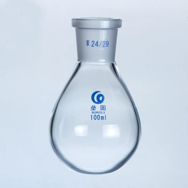 Eggplant-shape Glass flask Rotary flask Thicken Borosilicate Glass high temperature resistance Standard flask laboratory