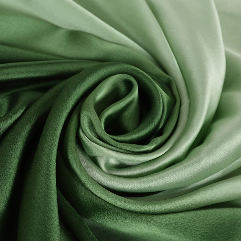 [BYSIFA] Long Satin Silk Scarf Winter Ladies Gradient Green Scarf Shawl Top Grade Brand Scarves Simple Plain Head Scarf 180*90cm