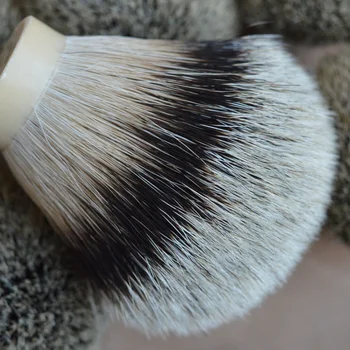 男性用ヘアシェービングブラシ,高さ26mm,ハンギングノットヘッド,アナグマ,ソフトハンドル,ナチュラル