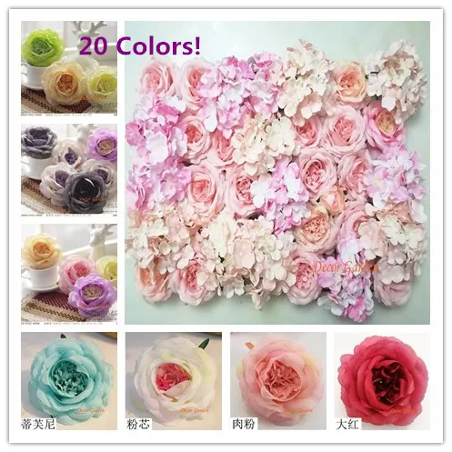 

12CM Artificial The Chinese Rose Silk Flower Heads For Decorative Background Road Led Wedding Wall Arch Flower Bouquet FCR01