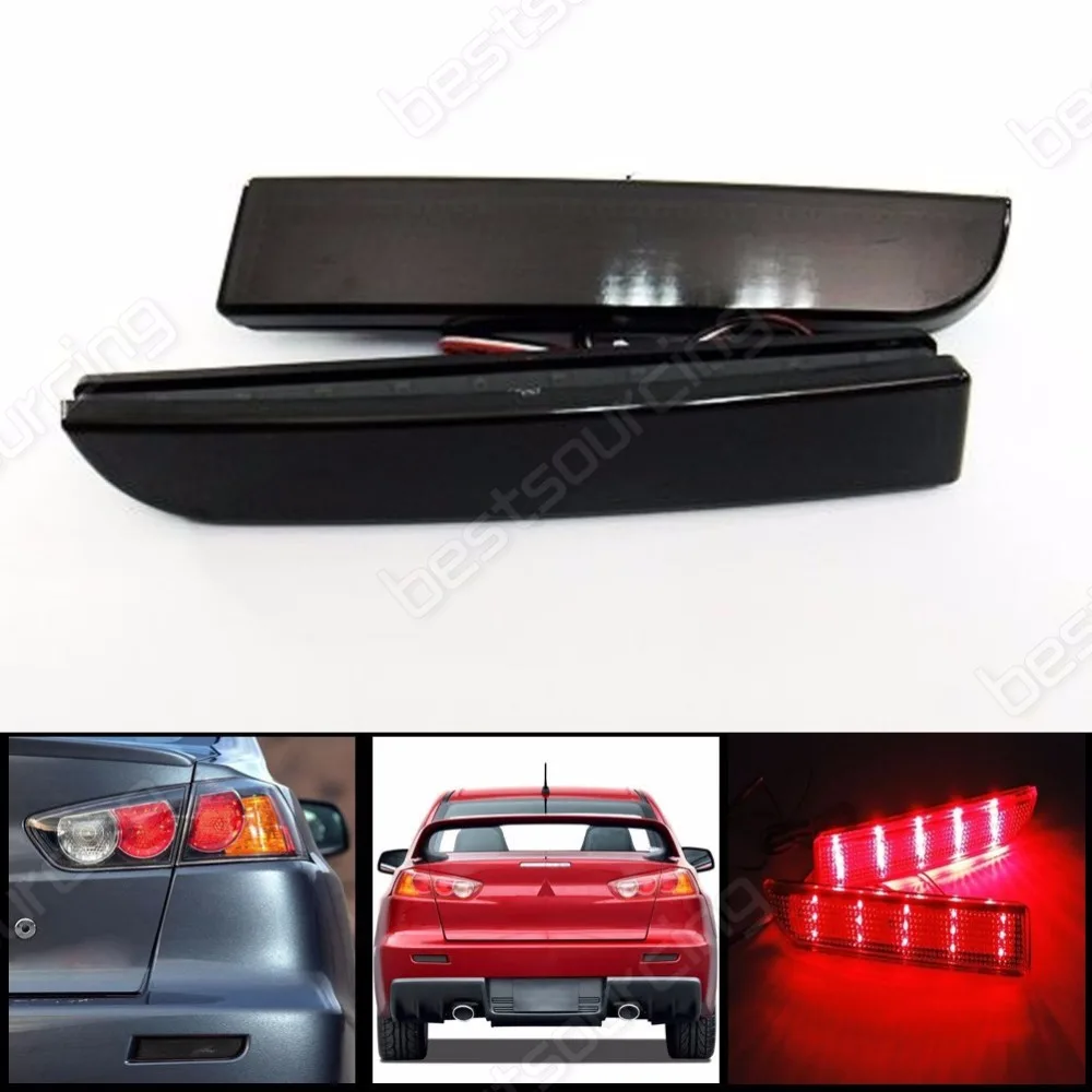 

ANGRONG Bumper LED Lights Black Lens Rear Bumper Reflector Lamp For Mitsubishi Outlander Sport / RVR / ASX 2011-12 (CA176)