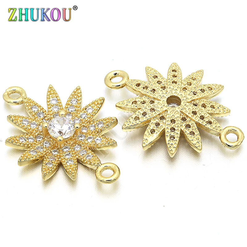 17*23mm Micro Pave CZ Merkaba Starburst Crystal Connector For Diy Jewelry Accessories Making, Hole: 1.6mm, Model: VS45