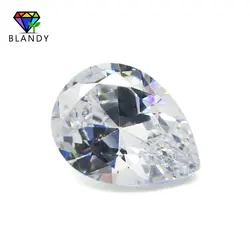 Factory Price 5A 2x3~13x18mm Pear Shape White Cubic Zirconia Machine Cut Loose Zirconia Stone Synthetic CZ Gems For Jewelry