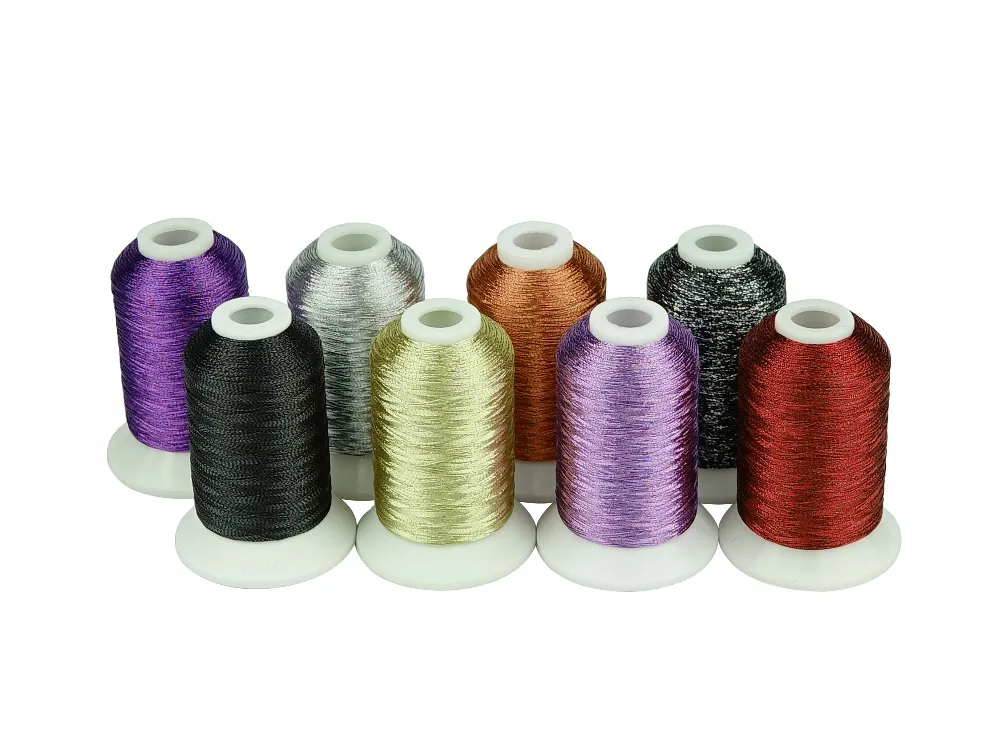 Multicolors 8 Halloween Colors/kit Simthread Metallic Embroidery Thread 550 Yards/Cone