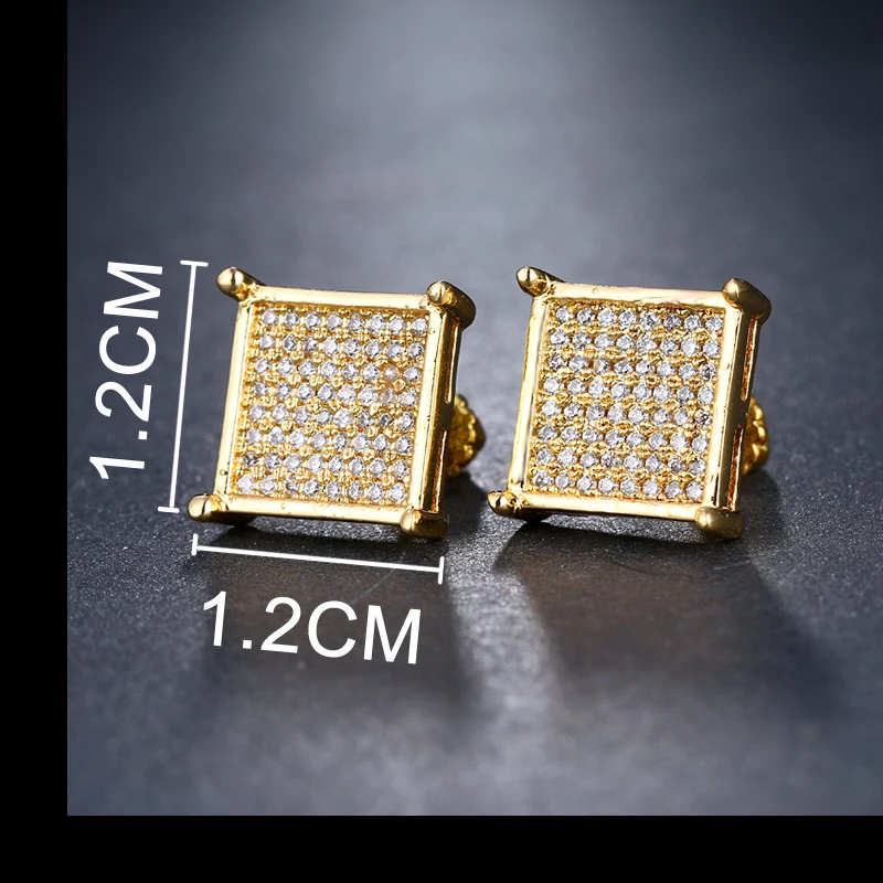 EMMAYA Square AAA CZ Stud Earrings for Women Deluxe Boucles d\'oreilles Party Jewels brinco feminino zirconia