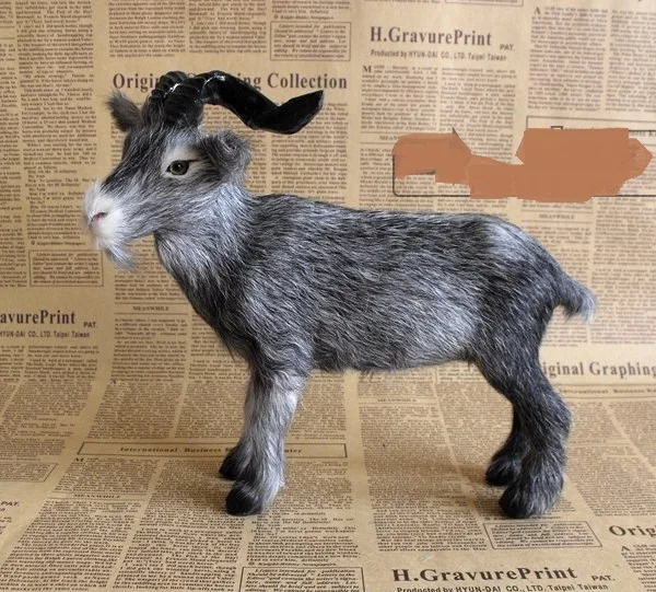 

simulation gray sheep 25x20cm goat model,polyethylene resin handicraft, home decoration gift a2465