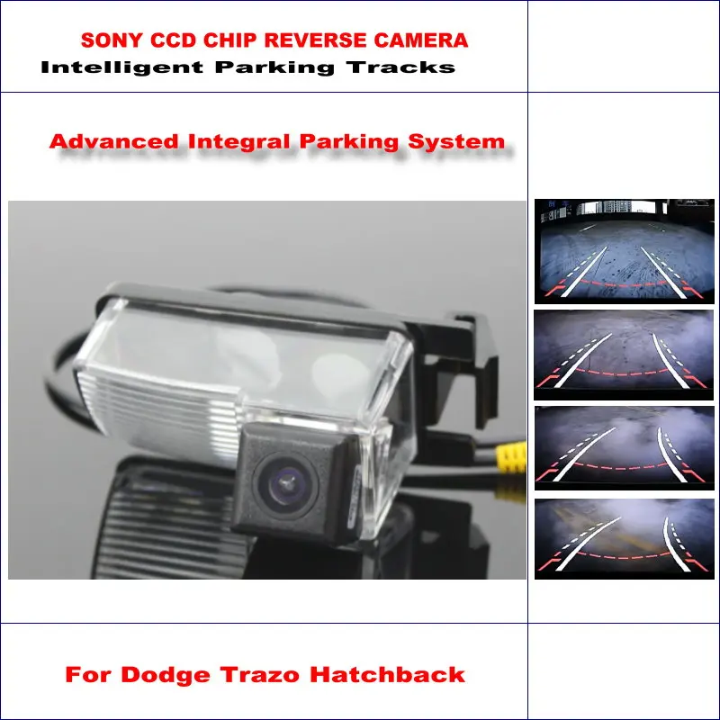 

For Dodge Trazo Hatchback 2004-2012 Car Rear Camera Intelligent Parking Tracks Reverse Back HD CCD SONY NTSC RCA AUX CAM