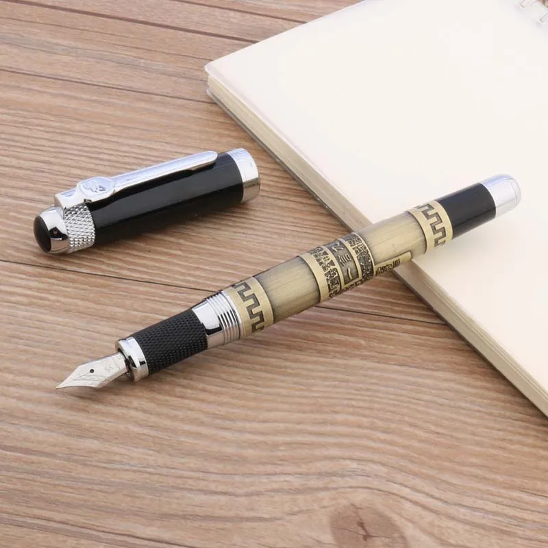 

JINHAO 189 METAL copper Emboss tripod Clip classic style gift Fountain Pen