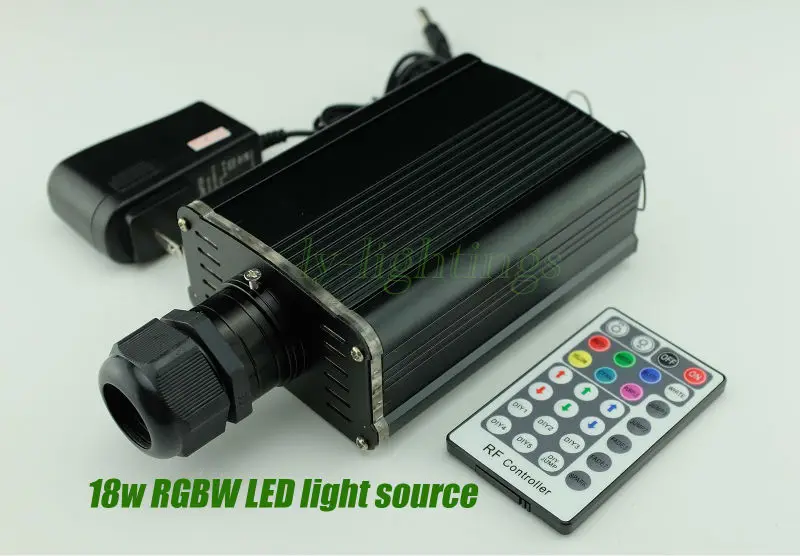 

LED Fiber optic light source 18w RGBW light engine RF remote multi-mode high capacity for lighting ceiling/wall/floor decoration