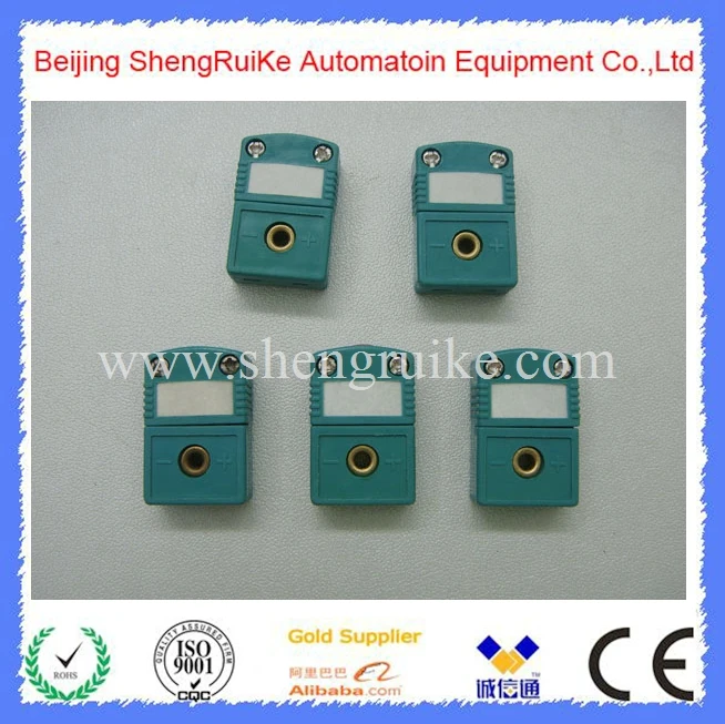 Imagem -06 - Mini Conector de Par Termoelétrico k Omega tipo Cor Verde Pino Liso Masculino e Fêmea