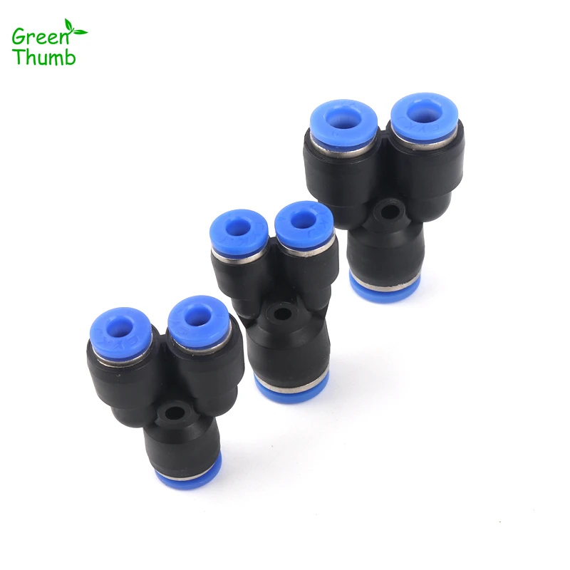 

6pcs Y-Type Reducing Tee Plastic Pneumatic 3 Way Adapters Garden Water Pipe High Pressure Quick Connectors