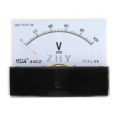 DC 100V 150V 250V 300V 400V 450V 500V 600V Arabic Numerals Dial Panel Analog Voltmeter Volt Meter 44C2