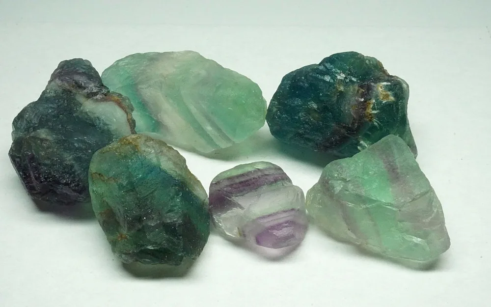 Fluorite 1000g(2.2lb) Lots Natural Green Purple Gemstones