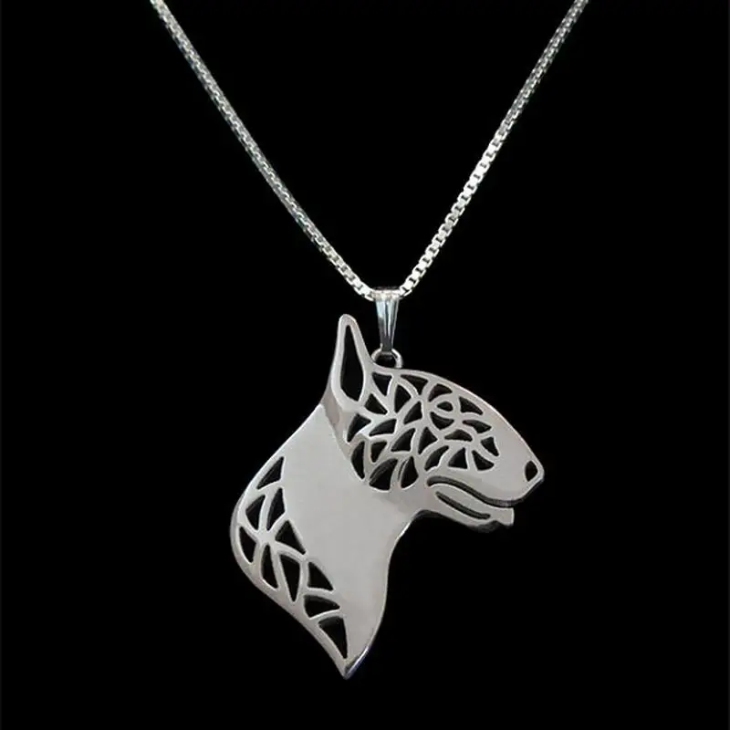 Fashion Jewelry Bull Terrier Dog Pendant Necklaces Lovers\' Dog Shaped Necklaces Drop Shipping