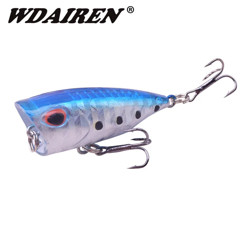 

1Pcs TopWater Fishing Lure 40mm 3g Popper bait Bass Wobblers Crankbait 3d Eyes Artificial Hard Lures Pesca fishing Tackle WD-479