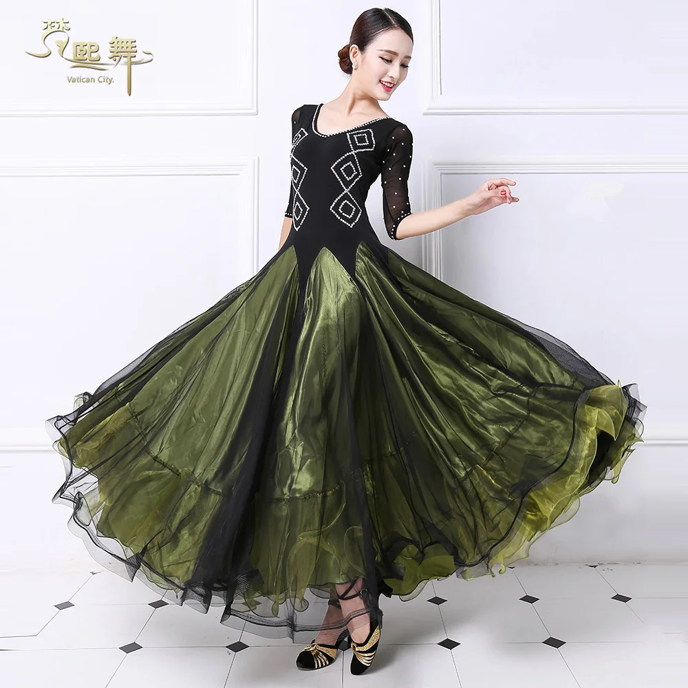 

Lady Customized Dancing Dress Girls Modern Dance Wear Female Ballroom Dancing Skirt Waltz Performance Costume Tango Suit D-0363