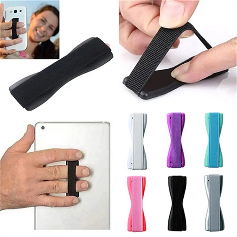 JINHF Anti slip Elastic Band Strap Universal Phone Holder For Apple iPhone Samsung Finger Gripfor Mobile Phones Tablets