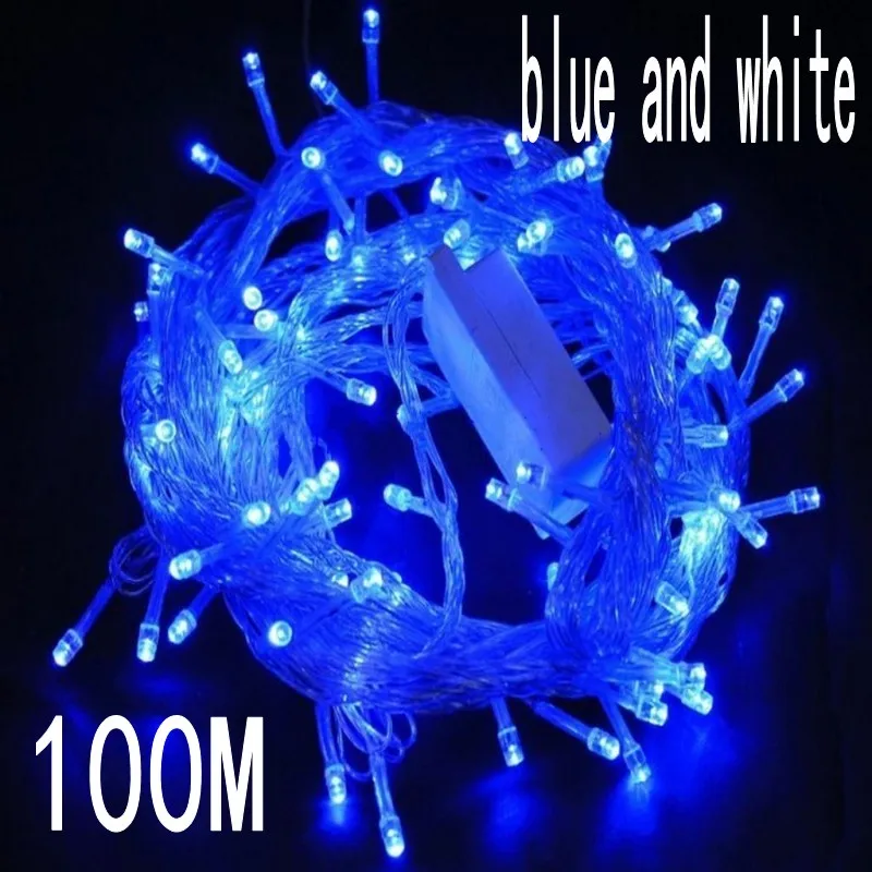 blue colour 100 meter 800 LED Christmas Lights for Decorative Christmas Holiday Wedding Parties Indoor / Outdoor Use