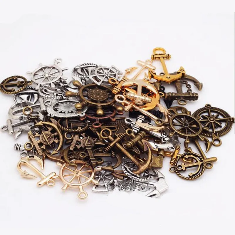 20pcs Vintage Nautical Anchor Charms Antique Metal Charms Zinc Alloy Trendy Anchor Pendant Mixed Charms DIY Handmade Z312