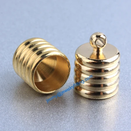 

Jewelry Accessories Raw Brass end cap crimp beads cap end beads End caps for laether cord 8*11mm