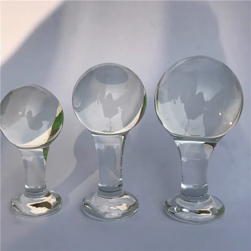 3 Size Pyrex Crystal Glass Anal Plug Big Ball Dildo Anus Expander Real Erotic Male Massage Masturbator Adult Sex Toy for Men Gay