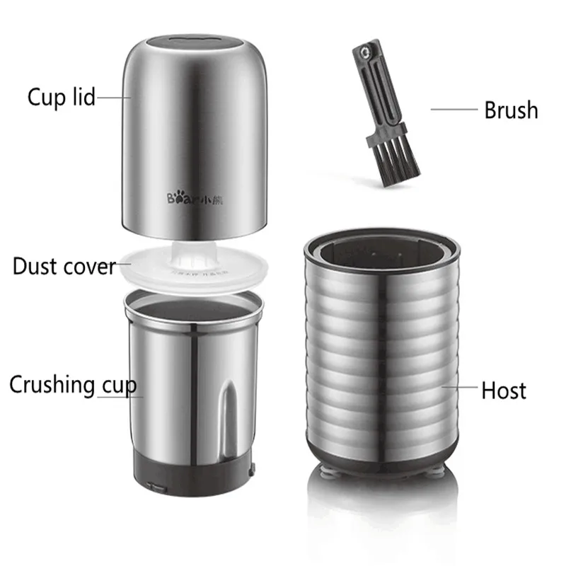 220V Multifunction Stainless Steel Electric Grinder Automatic Ultra Fine Coffee Grain Powder Grinding Machine EU/AU/UK/US