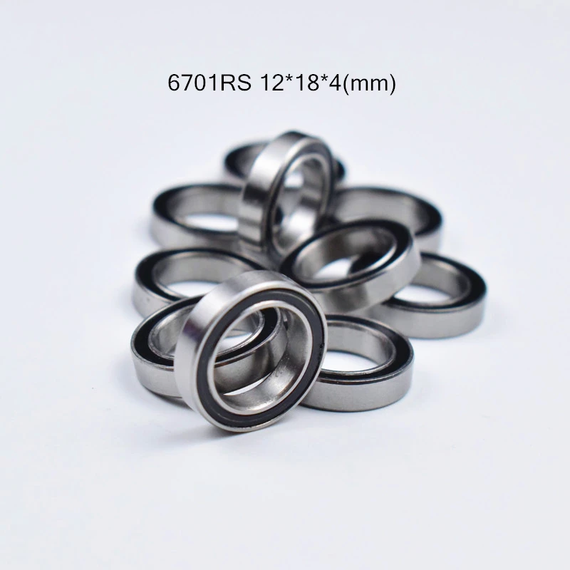 

6701RS 12*18*4(mm) 10pieces free shipping bearing ABEC-5 6701 6701RS chrome steel bearing metal sealed bearing Thin wall bearing