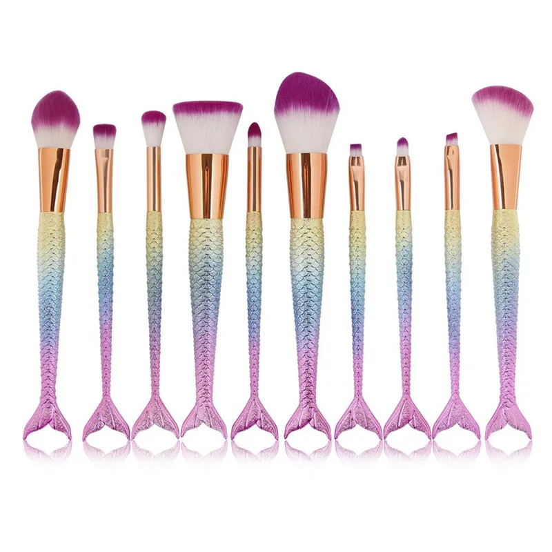 10 個のファッションメイクブラシセットファンデーションパウダーアイシャドウアイライナーリップ輪郭ブレンドメイクアップブラシ化粧品ツールキット