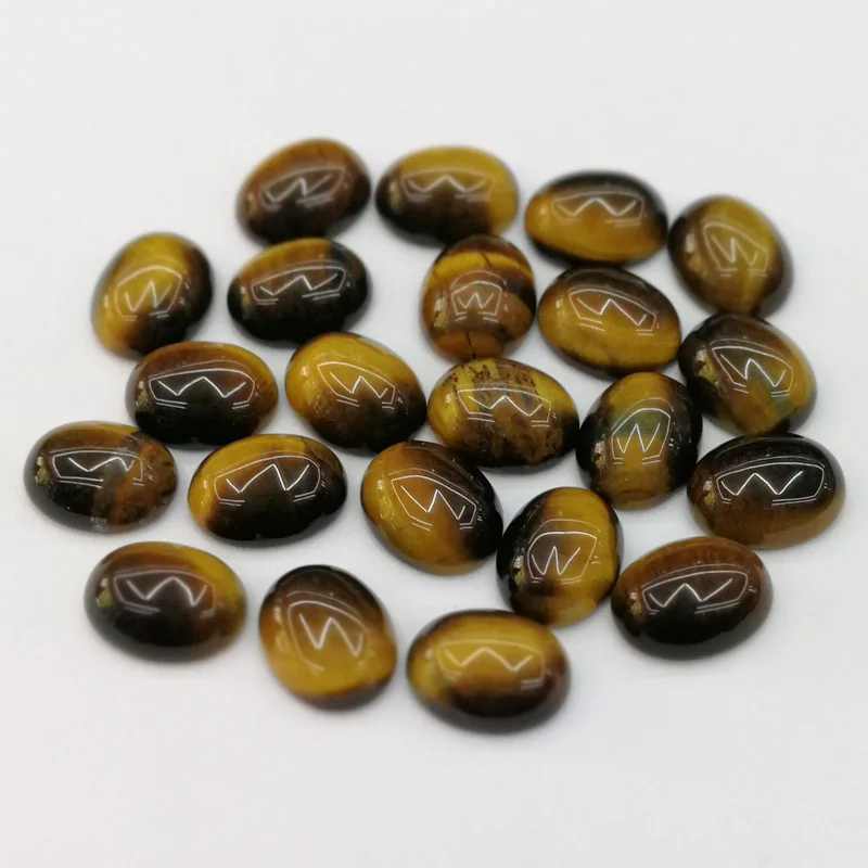 

Wholesale Fashion natural tiger eye stone beads 8x10mm Oval CAB CABOCHON for jewelry making 50pcs/lot free shipping