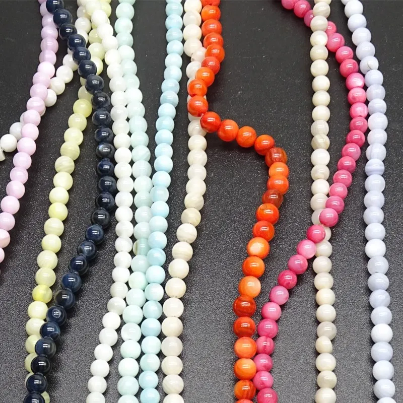 Wholesale DIY shell pearl shell pearl round shell beads manufacturer spot direct sales 4mm