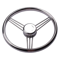 Boat accessories Steering Wheel Stainless Steel 9 Spoke Knurling 13-1/2'' For Marine Yacht