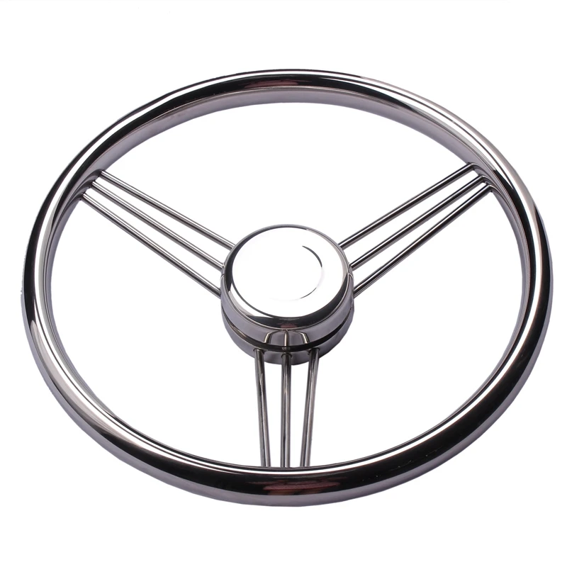 Boat accessories  Steering Wheel Stainless Steel 9 Spoke Knurling 13-1/2'' For Marine Yacht