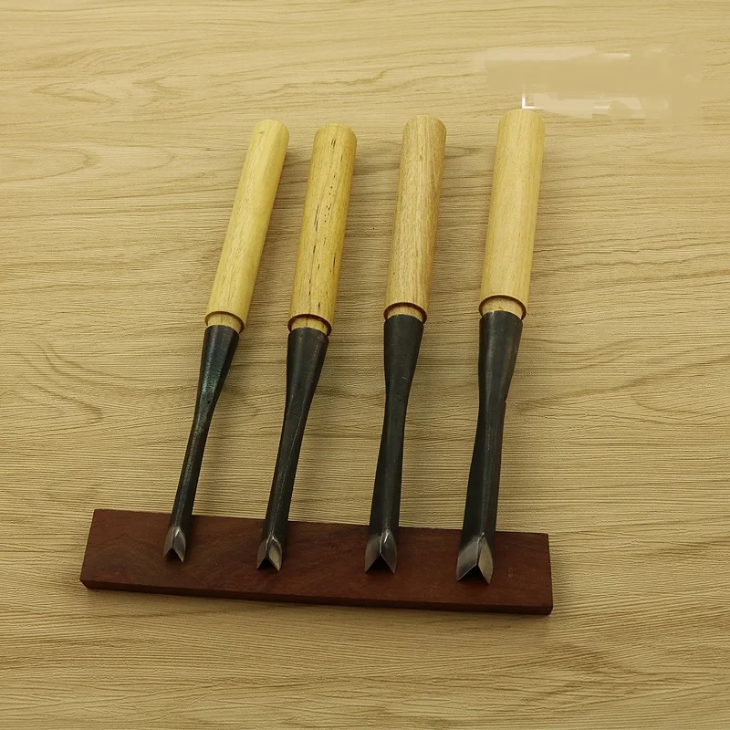 NEW 0.8-1.4cm V Type Exposedness Triangle Chisel Woodworking Chisels Hand Wood Carving Knives  FOR Carving Blank Tools