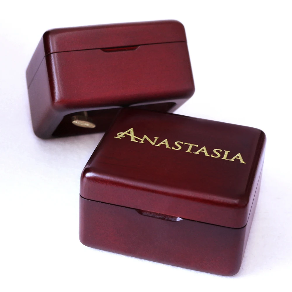 Handmade Wooden Anastasia Music Box Birthday Gift For Birthday special gifts for lovers, childrens Wine red