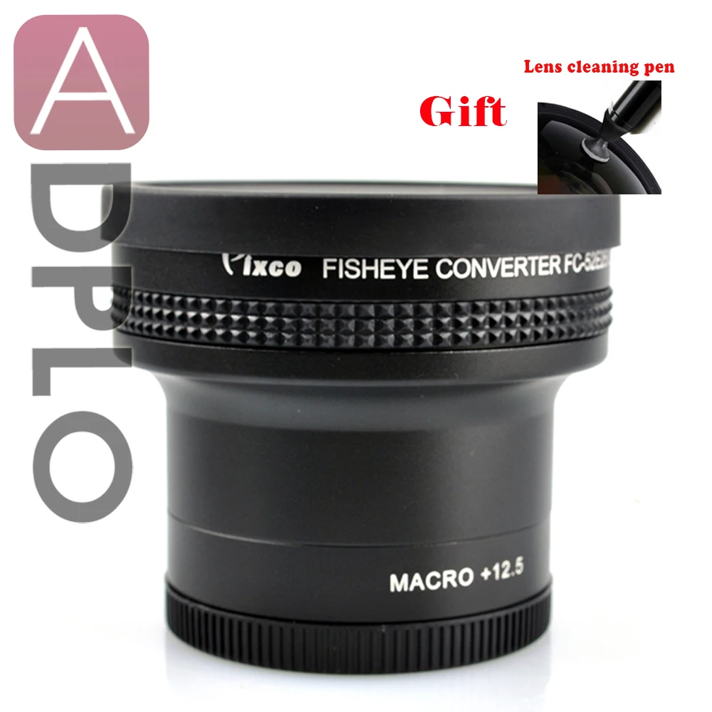 Pixco 52mm 0.25X Super Fisheye Wide Angle Lens+with Lens Cleaning Pen