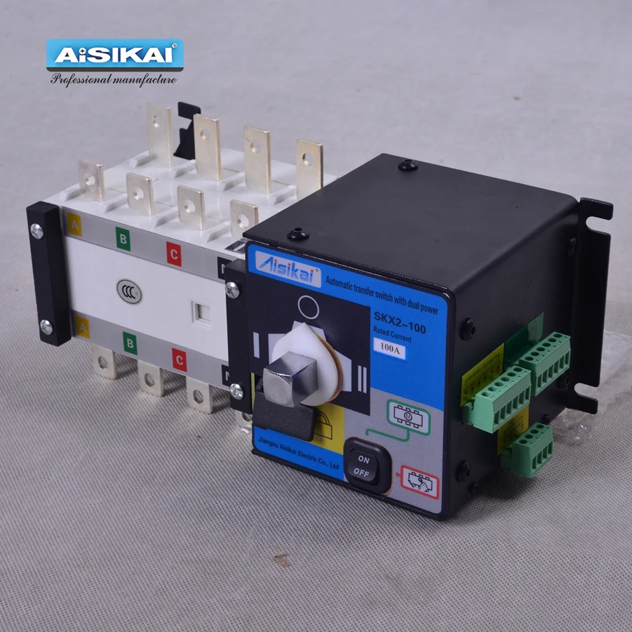 AISIKAI 4P 100A ATS controller dual power automatic transfer switch parts 220V 380V electric diesel generator panel board 3phase