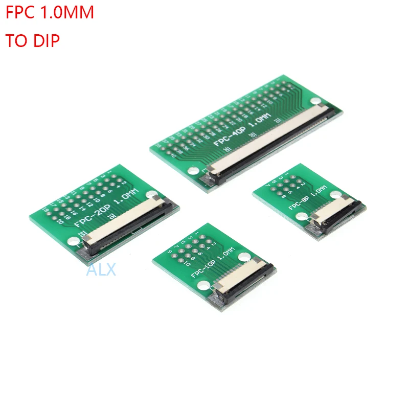 2Pcs FPC FFC Cable 6 8 10 12 14 20 30 40 50 PIN 1.0mm pitch Connector SMT Adapter to 2.54 mm 1.0 inch pitch through hole DIP PCB