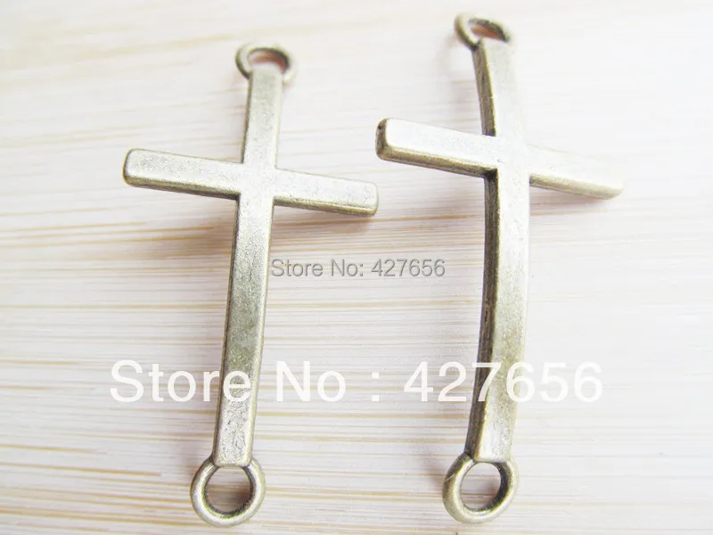 50pcs Antique Silver tone/Bronze/Golden Sideway Blank Cross Connector Pendant Charm/Finding,for Bracelet,DIY Jewellry Accessory