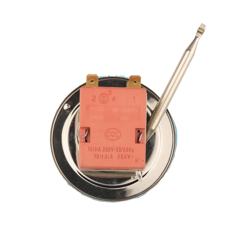 30-110 Degrees Celsius 250V 16A 2-pin Capillary Dial Thermostat - Normally Closed Switch for Water Heater Electric Oven