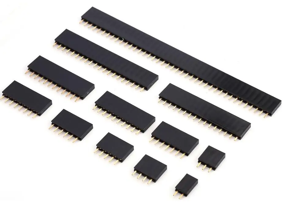 

10pcs x Pitch 2.54mm Pin Stright Female Single Row Pin Header Strip PCB Connector 2/3/4/5/6/7/8/9/10/11/12/13/14/15/16/20/40 Pin