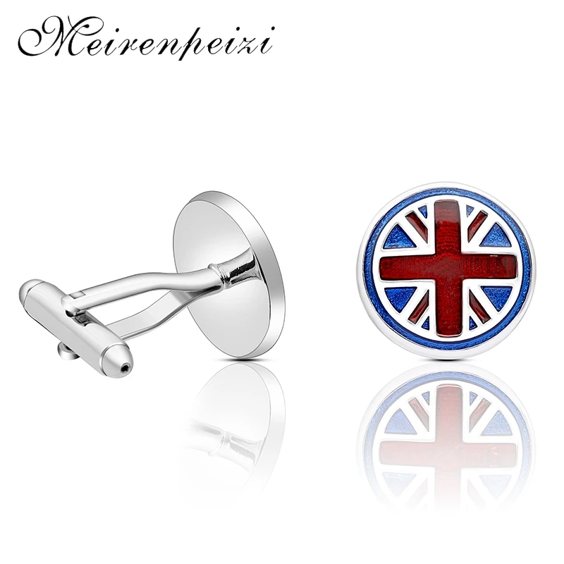 Europe and the United States selling round British flag cuff links luxury men's and women's high quality jewelry