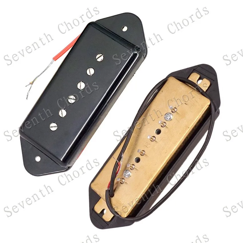 Ein Set 2 Stück schwarze Hundeohr 6-saitige Tonabnehmer für E-Gitarre Zubehör Teile Musikinstrument – Detail 2