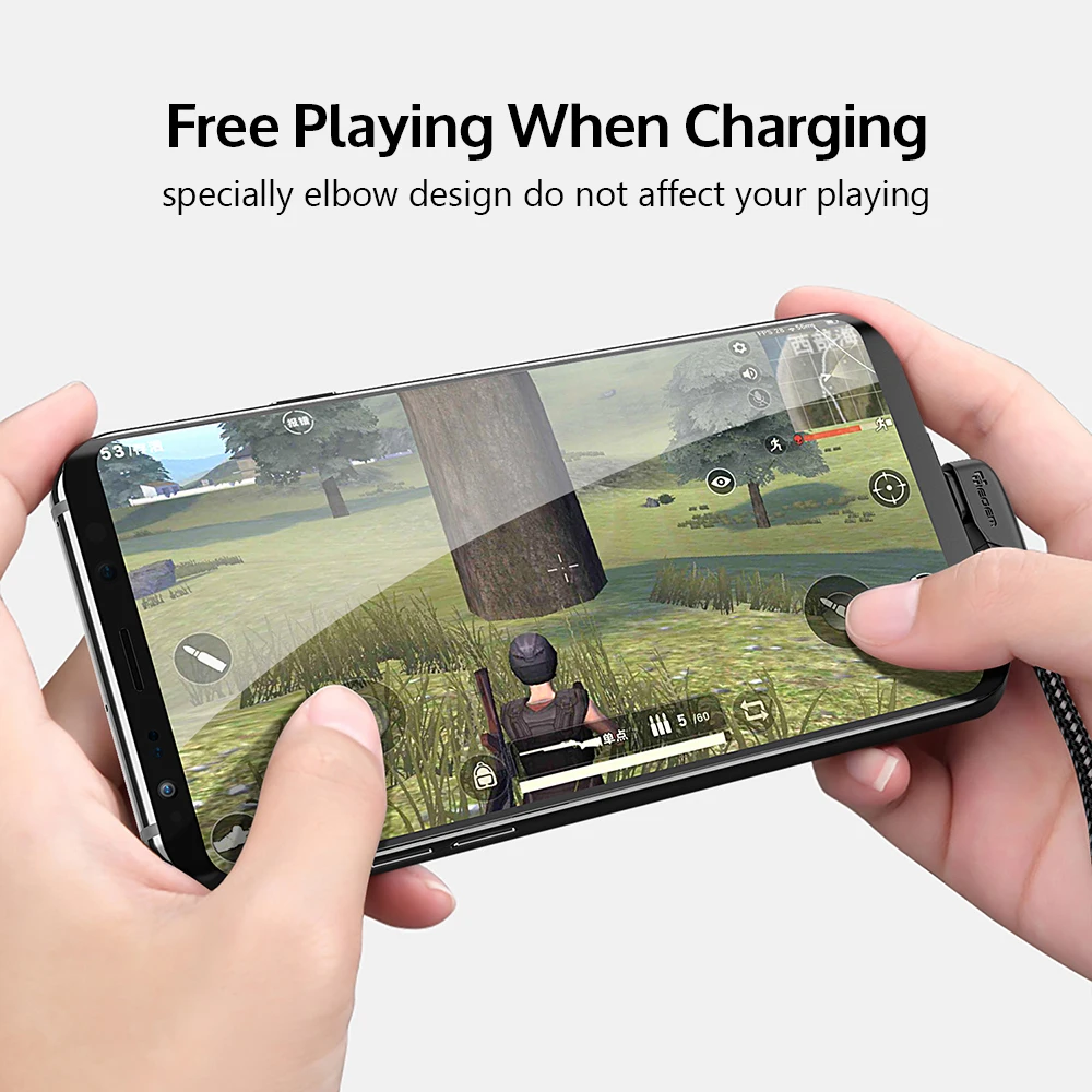 Кабель TIEGEM USB-C для Samsung S9, S10 Plus, Quick Charge 3,0, прямоугольный, для быстрой зарядки и передачи данных, для игр, USB-C провод