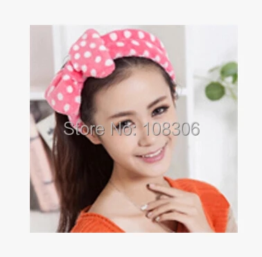 Ladies Wash hair band Tenfolds Hair Bands Cosmetic hair bands beam towel wigs big bow Bathroom Hair Band