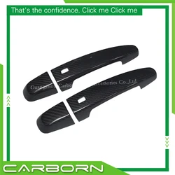 2016-2017 For Chevrolet Camaro  Add On Style Gloss Black Dry Carbon Fiber Door Handle Cover 4 Pcs/Set With Smart Keyhole