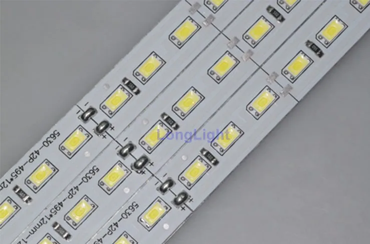 50pcs/lot LED bar light rigid strip aluminium profile 100cm/pcs SMD 5630 chip 14W/M DC 12V 72LEDs/M White Warm White Cool White